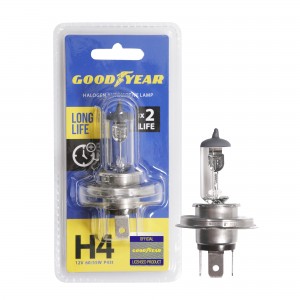 Лампа 12V H4 60/55W P43t блистер (1шт.) Long Life GOODYEAR GY014123 GOODYEAR