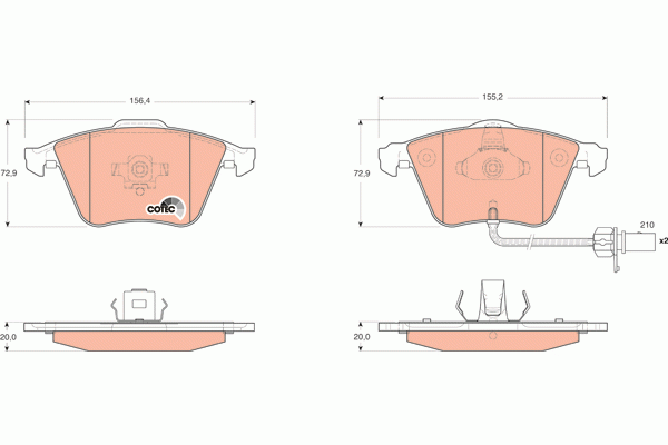 Колодки передние AUDI A6 (C6) GDB1659 GDB1659 TRW