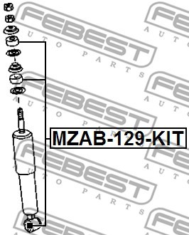 Втулка амортизатора FORD RANGER ET 2006-2009 MZAB-129-KIT MZAB-129-KIT FEBEST