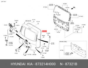 Уплотнитель HYUNDAI Starex H-1 (07-) крышки багажника OE 873214H000 HYUNDAI KIA