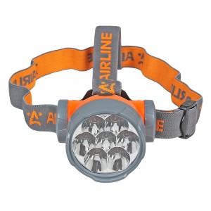 Фонарь налобный "AIRLINE" (LEDx7, на батарейках, большой) AEBK003 AIRLINE