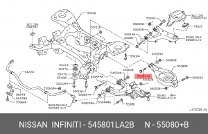болт эксцентрик заднего рычага!\ Nissan Patrol Y62 10> 54580-1LA2B NISSAN