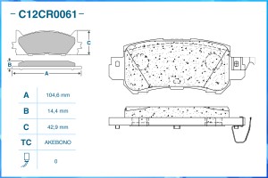 Тормозные колодки задние Low Metallic C12CR0061 C12CR0061 CWORKS