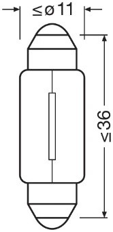 Лампа 12V C5W SV8.5-8 блистер (2шт.) OSRAM 64182BL OSRAM