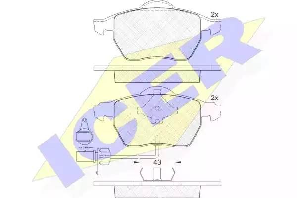 181331-203 колодки дисковые передние!\ Audi A6 1.8T/2.0/2.5TDi 97-02,VW Passat 1 181331203 ICER