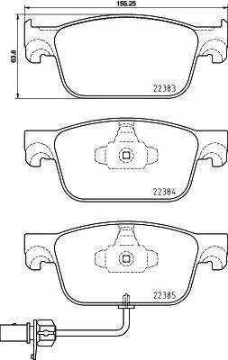 Колодки тормозные AUDI A4 (8W2 B9) 05/15  перед P85153 P85153 BREMBO