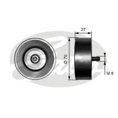 ролик обводной!\ BMW E46/E60/E61/E66/E65/X3/X5 2.0-3.0D/TD/CD/XD 01> T36294 GATES