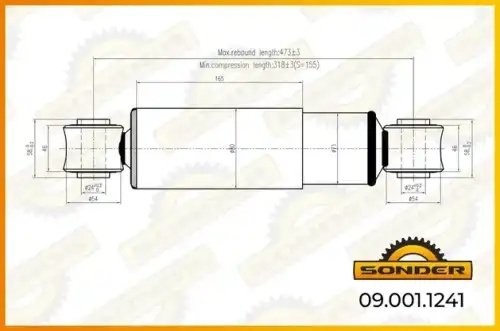 Амортизатор подвески (задний) RVI о.н 5000790689 — 2 года безусловной гарантии 090011241 SONDER