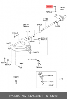 Болт HYUNDAI KIA OE 542904B001 HYUNDAI KIA