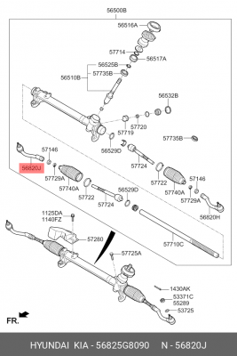 наконечник рулевой правый!\ Hyundai Sonata 17> 56825G8090 HYUNDAI