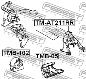 Подушка двигателя задняя TM-AT211RR FEBEST