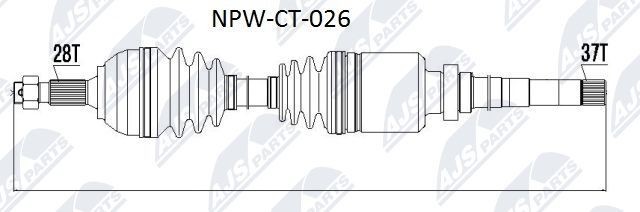 полуось правая!\ Peugeot Expert 2.0HDi 07> NPWCT026 NTY