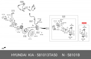 Колодки тормозные HYUNDAI Equus (13-) передние (4шт.) OE 581013TA50 HYUNDAI KIA