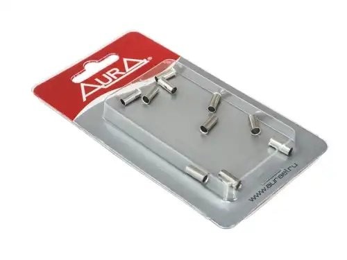 Клемма-втулка металлическая 6 кв.мм черная (10шт.) AURA APT4600 AURA