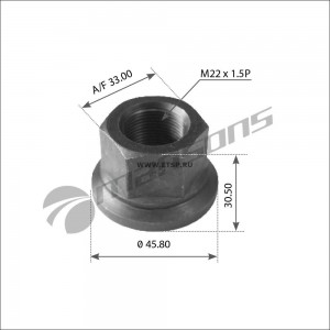 Гайка крепления колеса (M22x1.5P, h-30.5, L-45.8)  10шт WN325 MANSONS