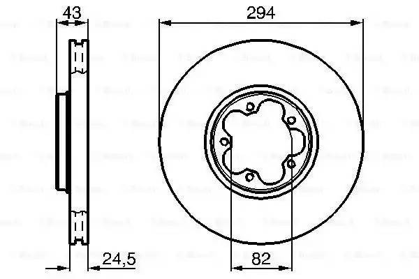 Диск тормозной FORD Transit (00-06) передний (1шт.) BOSCH 0 986 478 303 BOSCH