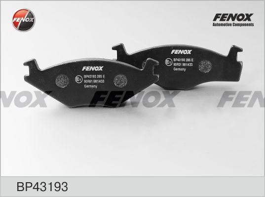 Колодки тормозные дисковые передние BP43193 FENOX