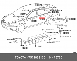 75730-33130 молдинг окна двери !задней правой \ Toyota Camry V40 06-11 75730-33130 TOYOTA