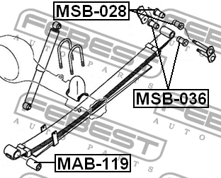 Втулка рессоры MITSUBISHI L200,L200 SPORTERO KB5T 2005.05- MAB-119 MAB-119 FEBEST