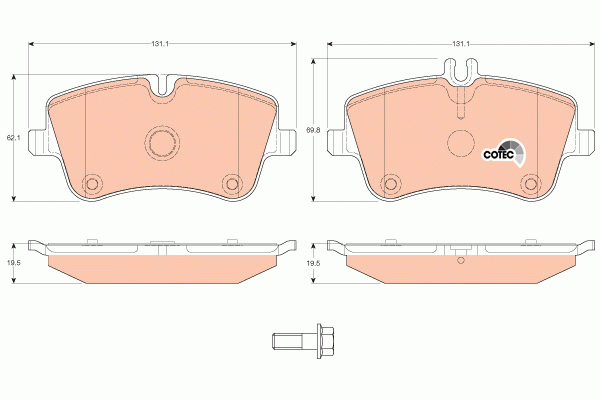 Колодки передние MERCEDES W203 GDB1413 GDB1413 TRW