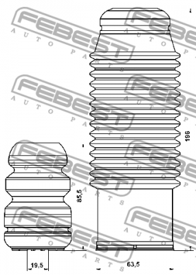 Пыльник с отбойником передний HYSHB-SPORIIF-KIT HYSHB-SPORIIF-KIT FEBEST