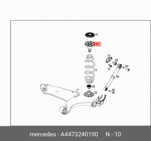 Отбойник задней пружины 4473240100 A 447 324 01 00 MERCEDES BENZ