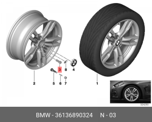 BMW 2008> M14X48,5/30,5X1,25, Конус 36 13 6 890 324 BMW