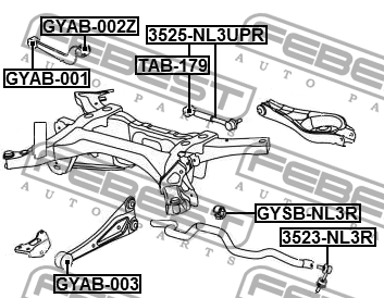 Сайлентблок задн продольной тяги GEELY ATLAS (NL-3) 2016- GYAB-003 GYAB-003 FEBEST