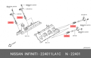 Свеча зажигания NISSAN 22401-1LA1C 22401-1LA1C NISSAN