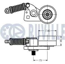 натяжитель ремня в сборе! 45x80x68 \MB ACTROS 542342 RUVILLE