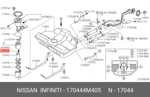 Уплотнительное кольцо бензонасоса 17044-4M405 17044-4M405 NISSAN