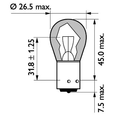 Лампа 24V PY21W BAU15s желтая Master Life PHILIPS 13496MLCP PHILIPS