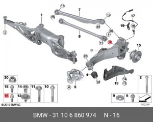 Болт Asa ! \BMW 1' F40, F52, 2' F45 Active Tourer, LCI, F46 Gran, MINI Cabrio F5 31106860974 BMW