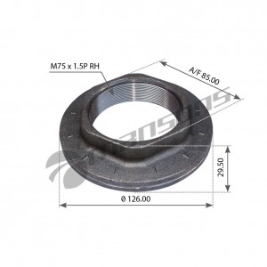 Гайка ступицы SAF правая D127,M75x1.5 B/S/Z 9-19/22 600.170 MANSONS