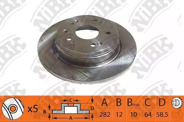 Диск тормозной HONDA FR-V задний (1шт.) NIBK RN1355 NIBK