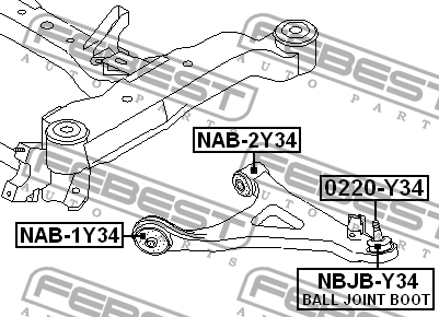 Сайлентблок NAB-2Y34 NAB-2Y34 FEBEST