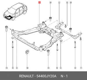 ПОДРАМНИК KOLEOS 54400JY20A RENAULT