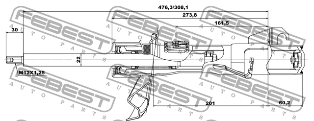 Амортизатор передн левый MAZDA 3 (BK) 05665298FL 05665298FL FEBEST