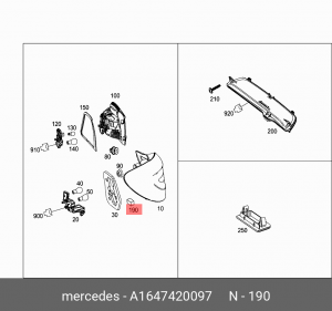 уплотнитель заднего стекла!\ MB W164 3.5 05> A 164 742 00 97 MERCEDES BENZ