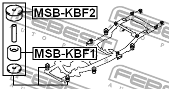 Сайлентблок подрамника MSB-KBF2 MSB-KBF2 FEBEST
