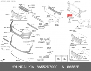 кронштейн бампера пер.правый!\ Hyundai Tucson 86552D7000 HYUNDAI