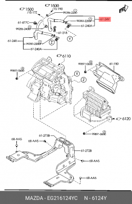 ПАТРУБОК СИСТЕМЫ ОХЛАЖДЕНИЯ  EG216124YC EG216124YC MAZDA