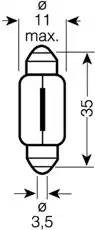 Лампа светодиодная 12V C5W SV8.5-8 35мм OSRAM 6486X OSRAM