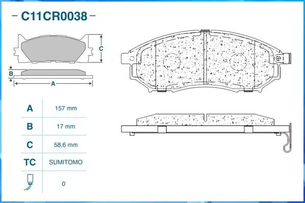 Тормозные колодки передние Low Metallic C11CR0038 C11CR0038 CWORKS