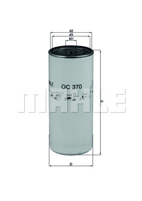 Фильтр масляный OC370 OC370 MAHLE KNECHT