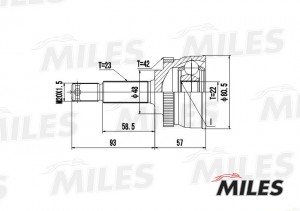 ШРУС наружный NISSAN MICRA 1.0 92-03 (с ABS) (GKN 303310) GA20303 GA20303 MILES