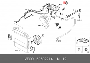 датчик давления охлаждающей жидкости!\Iveco Daily III 69502214 IVECO