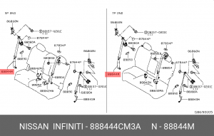 РЕМЕНЬ БЕЗОПАСНОСТИ 88844-4CM3A 88844-4CM3A NISSAN