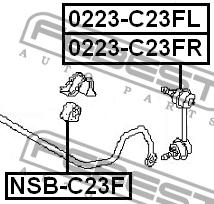 Втулка переднего стабилизатора D27  2шт NSB-C23F FEBEST