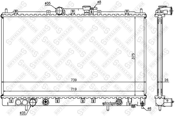 радиатор системы охлаждения! АКПП\ Mitsubishi Galant 2.0/2.4 96-00 10-25179-SX STELLOX